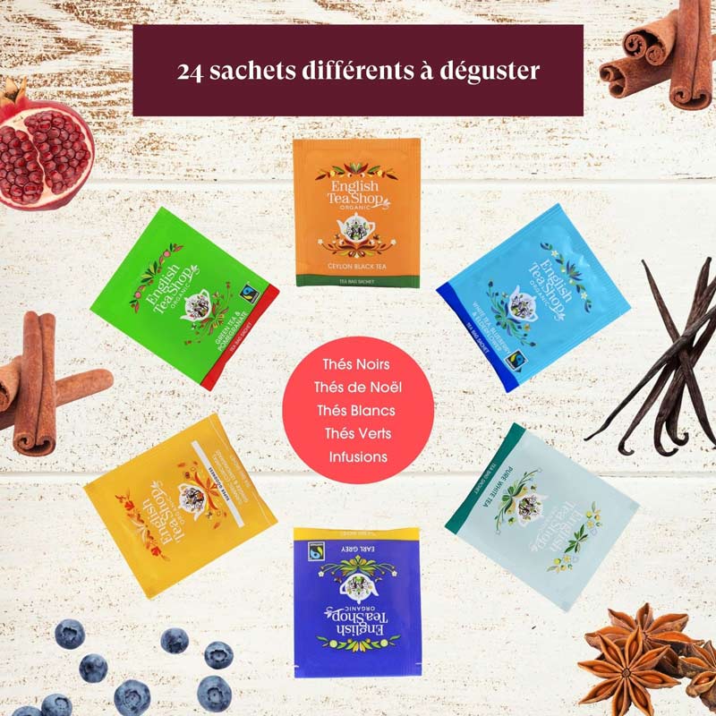 Calendrier de l'Avent Livre de Noël Bio 24 sachets x12 ETS