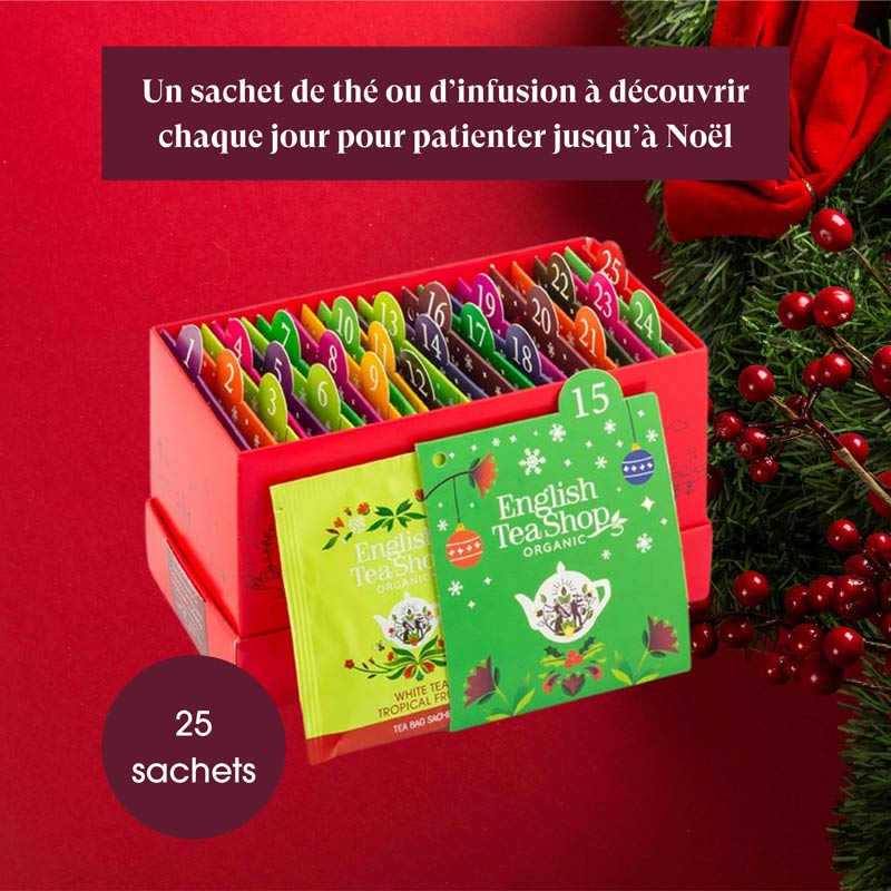 Calendrier de l’Avent à Cartes Rouge Bio 25 sachets x6 ETS