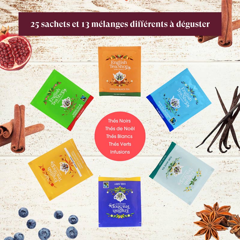 Calendrier de l’Avent à Cartes Rouge Bio 25 sachets x6 ETS