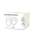 Duo de tasses transparentes en verre double paroi 350ml x6 Horae