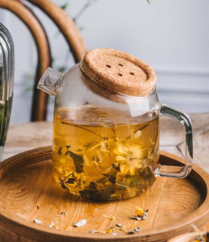 Kit théière et tasse transparentes en verre soufflé x4 Horae