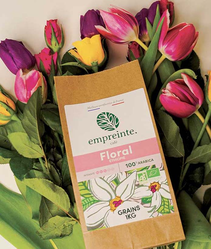 Café FLORAL 1Kg GRAINS x6 Empreinte