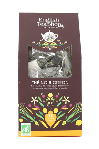 Thé Noir Citron Bio 15 sachets pyramides x6 ETS