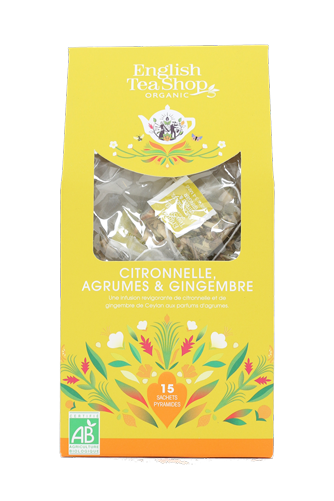 Infusion Citronnelle Agrumes & Gingembre Bio 15 sachets pyramides x6 ETS