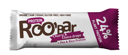 Barre Protéinée Cerise Chocolat Bio 40g x16 Roo'bar