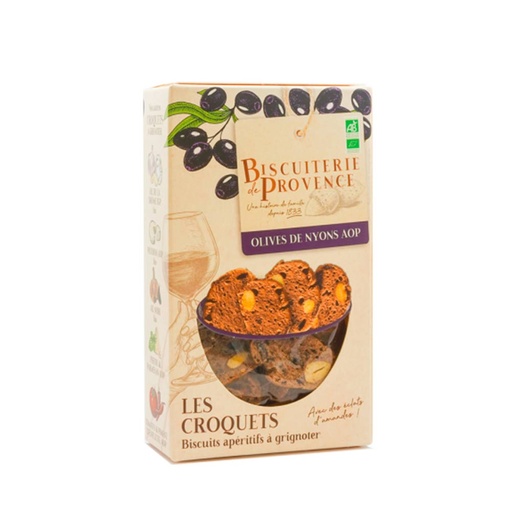 Croquets Olives de Nyons Bio 90g x10 Biscuiterie de Provence