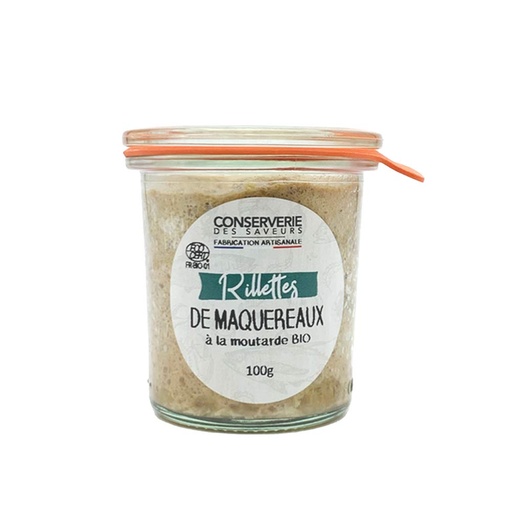 Rillettes de maquereau à la moutarde bio 100g x12 Conserverie des saveurs