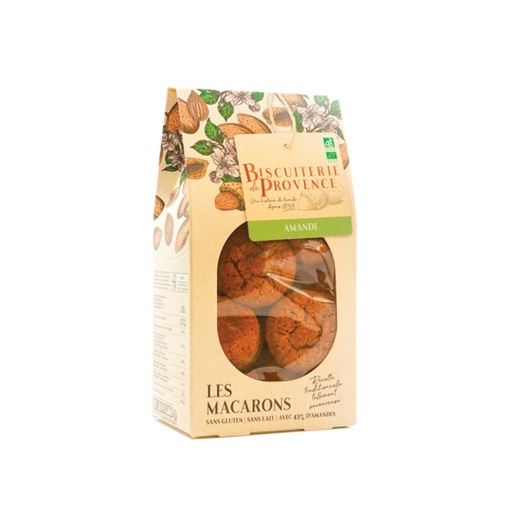 Macarons Amandes Bio 130g x10 Biscuiterie de Provence