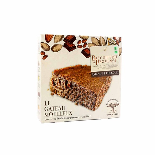 Gâteau moelleux Amandes et Chocolat Bio 225g x10 Biscuiterie de Provence