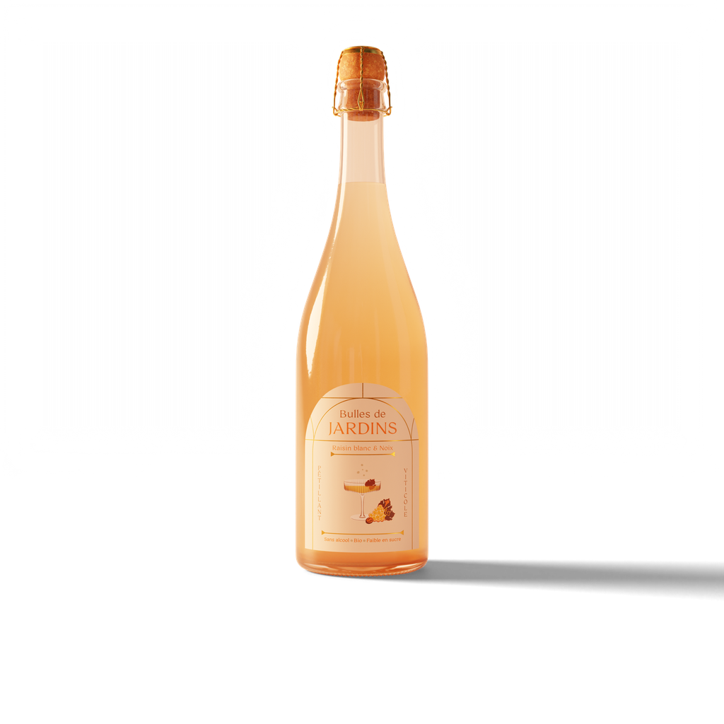 Bulles de Jardins - Pétillant sans alcool - Raisin Blanc & Noix Bio 75cl x6 Jardins