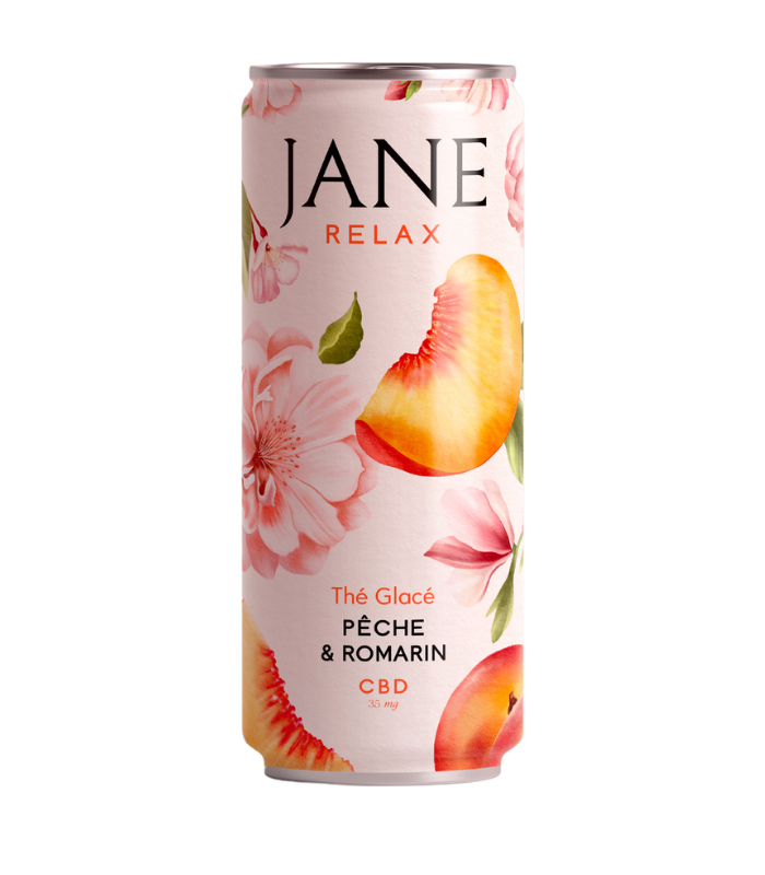 Thé Glacé Pêche Romarin CBD - Relax 25cl x24 Jane