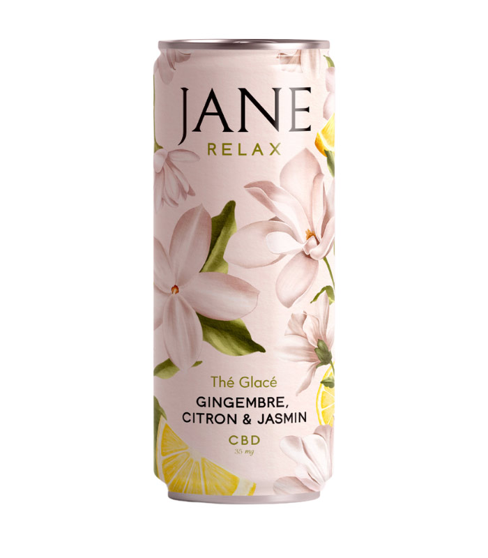 Thé Glacé Gingembre Citron Jasmin CBD - Relax 25cl x24 Jane