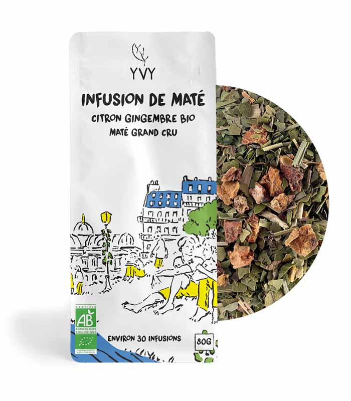 Infusion de Maté Citron/Gingembre Bio - Grand Cru 80g x9 Yvy Maté