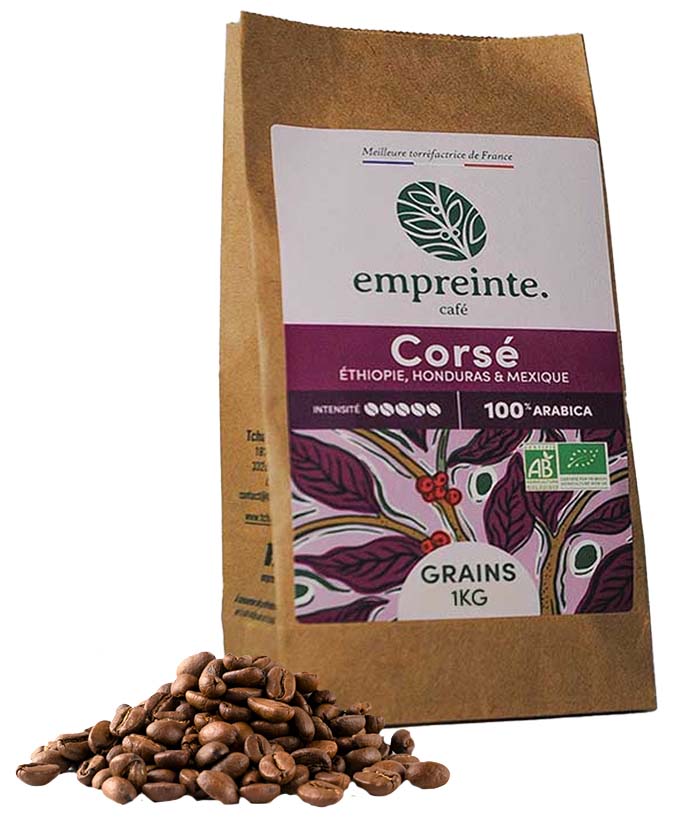 Café Corsé 1Kg GRAINS x6 Empreinte