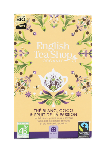 [52975] Thé Blanc Coco & Fruit de la Passion Bio 20 sachets x6 ETS