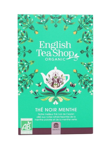 [57772] Thé Noir Menthe Bio 20 sachets x6 ETS