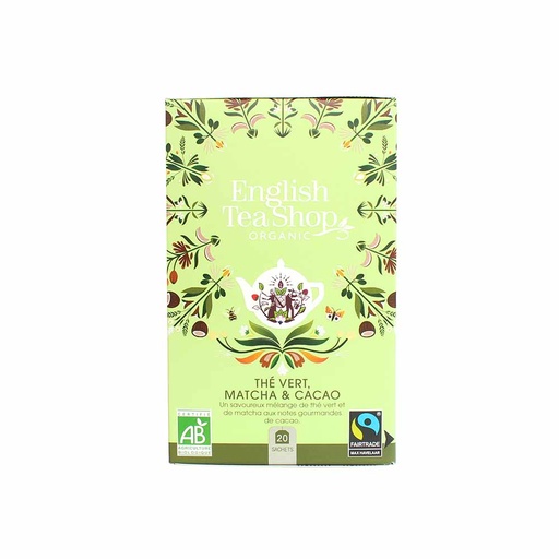 [63575] Thé Vert, Matcha & Cacao Bio 20 sachets x6 ETS