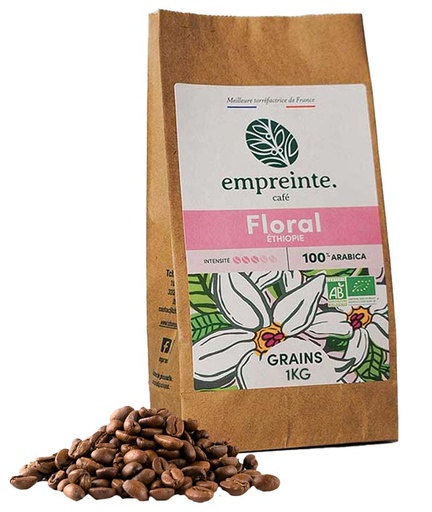 [15418] Café FLORAL 1Kg GRAINS x6 Empreinte